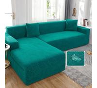 Housse De Canapé Imperméable Couvre Canape D'angle,Housses De Coussin De Canapé 3 2 4 1 Places,Revetement De Canape Forme De L Avec Accoudoirs,extensible Antidérapant ( Color : Dark Green , Size : 2 P