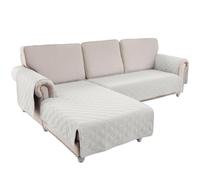 Housse de canapé imperméable et réglable en forme de L pour canapés 3 et 2 places, beige, parfaite pour la protection des meubles de maison