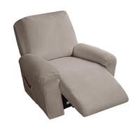 Housse de canapé inclinable en coton et lin, douce et extensible rustique | Protecteur de meubles antidérapant avec fond élastique for enfants chats chiens(Taupe,1 posti)