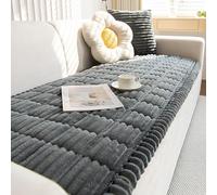 Housse de Canapé Lavable - Nouveau Velours Côtelé Doux Universel Housse Canapé 2 3 4 Places, Couvre Canapé avec Méridien Gauche/Droite,Antidérapante Anti-Taches Protege Canape,Dark Gray,70x90cm