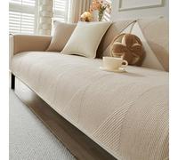 Housse de canapé matelassée en Coton Lavable et antidérapante pour Chiens, idéale pour canapé d'angle, canapé 3 Places et Fauteuil inclinable de Style campagnard (Kaki, 109 x 109 c