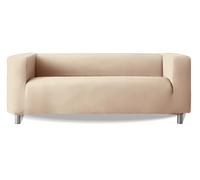 Housse de canapé Milica compatible avec le canapé IKEA Klippan et similaires à accoudoirs hauts | Modèle Aruba | Tissu multi-extensible lavable fabriqué en Europe | Ajustement parfait | Couleur Ivoire