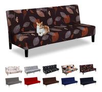 Housse de canapé sans accoudoir 3 places - Extensible - Élastique - Futon - Pour canapé convertible .