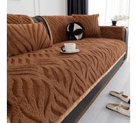 Housse de canapé ultra douce en velours lavable en machine pour canapé 3 places et causeuse, ajustement universel, tissu respirant - 90 x 240 cm - Couleur curry