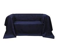 vidaXL Housse de canapé Micro-suède 270x350 cm Lavable en machine Bleu marine