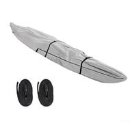 Housse de canoë imperméable fabriquée en tissu Oxford 420D avec revêtement argenté pour la protection contre les UV, convient pour kayak de 4 m, couleur grise avec sac (4 m)