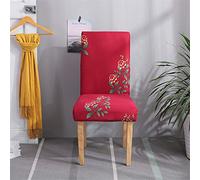Housse de Chaise de Salle a Manger Extensible, Morbuy Décoration pour Jardin Bureau Hôtel Maison, Haut Dossier Stretch Housse Couverture Universel (6 pièces,Pivoine Rouge)
