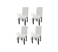 vidaXL Housse de chaise droite extensible 4 pcs Crème