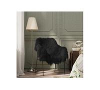 Housse de Chaise en Peau de Mouton Islandaise Décorative Tapis en Peau de Mouton Chaise Canapé Salon Salle de Séjour Maison Noir 70x110 cm