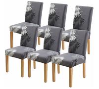 Housse de chaise extensible 6 pièces - Protection anti-taches pour chaises de salle à manger - Polyester spandex -Dimensions 50-60cm