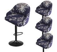 Housse de Chaise Extensible, Housse de tabouret de bar, housse de chaise à dossier court, housse de chaise pivotante avec dossier, housse de chaise de tabouret de bar extensible avec dossier rond, ac
