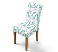 Housse de Chaise Giraffe Blanche Verte Housse de Chaise Salle à Manger Spandex Extensible House de Chaise à Manger Amovible Lavable Housses de Chaises Universel pour Mariage,Cuisine 4 Pièces