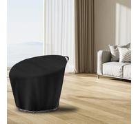 Housse de chaise imperméable pour chaise d'extérieur en papasan, chaises de terrasse en osier, soucoupe et chaises en forme d'œuf avec matériau robuste et cordon de serrage en bas (noir, 120 x 46 x 89