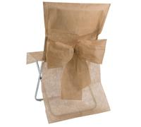 Housse de chaise mariage - SANTEX - Noeud Taupe - Taille unique - Tissu non tissé - S'adapte à toutes chaises