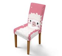 Housse de Chaise Mignons Animaux Roses Housse de Chaise Salle à Manger Spandex Extensible House de Chaise à Manger Amovible Lavable Housses de Chaises Universel pour Mariage,Cuisine 6 Pièces