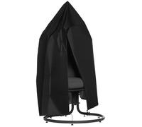 Outsunny Housse de chaise suspendue, housse de chaise de cocon d'oscillation d'œufs, tissu Oxford 210D, avec fermeture éclair, Ø 115 x 190 cm, noir