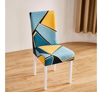 Housse de Chaise Vert Jaune Géométrie Housse de Chaise Salle à Manger Amovible Lavable 4 pièces Housse de Chaise Extensible Housse Chaise pour Hôtel Bouquet Restaurant Fête