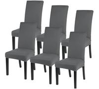 Housse de Chaises Haute Salle a Manger 6 pièces Gris Universelle Extensible Stretch-Housse pas cher Moderne Housse Décor de Chaise