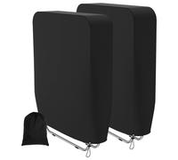Housse de chaises pliantes pour l'extérieur, Protection UV anti-poussière, étanche, housse de chaise inclinable, étui de meubles noir, sac de rangement tendance noir