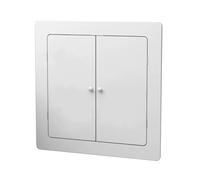 Housse de chauffage mural invisible en bois et plastique - Design double porte avec poignée, parfaite pour tuyaux électriques et vannes décoration d'intérieur (55 x 55 cm)
