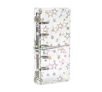 Housse de classeur à feuilles volantes à remplir avec bande de fermeture - Classeur transparent de 2,5 cm - Pour filles, adolescentes, maison, bureau, école, voyage