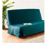 Housse de clic-clac ""Anjali"" coton bleu canard 140x200cm - Atmosphera createur d'interieur - Bleu canard
