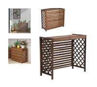 Housse de climatiseur d'extérieur résistante aux intempéries, protecteur de pompe à chaleur, bouclier d'unité AC, parterre de fleurs en bois, grille AC durable, protection contre les intempéries