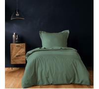 Housse de couette 140x200 cm LINA - Coton 57 fils Cèdre uni - Boutons pression