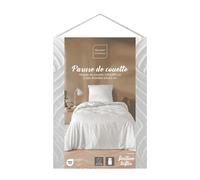 Douceur d'Intérieur - Parure de lit Heltie - 2 pièces 140 x 200 cm Microfibre tuftée Blanc