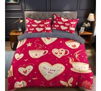 Housse de Couette 140x200 cm 1 Personne Beige Clair Parure de Lit Étoiles et Papillons 3 Pièces en Microfibre avec 1 Taie d’Oreiller, Ensemble de Literie Doux et Confortable