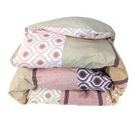 Housse de couette 140x200 cm coton INOUK rose/beige