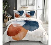 Housse de Couette 140x200 cm Enfant Abstrait Parure de Lit 1 Personne Lignes D'aquarelle Doux en Microfibre Imprimé 3D Literie avec 2 Taies d'oreiller 65x65 cm a.600
