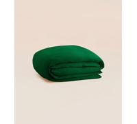 Housse de couette 140x200 cm - Gaze de coton - Vert - Douce et gaufrée - Toute saison - Confectionnée au Portugal - Tediber