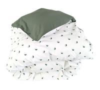 Housse de couette 140x200 cm percale coton ALEX vert Kaki