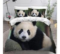 Housse de Couette 140x200 Enfant Animaux Mignons 3D Imprimé Parure de Lit 1 Personne Panda 3 Pièces Doux Microfibre Literie avec Fermeture Éclair et 2 Taies d'oreiller 65x65 cm d-209