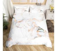 Housse de Couette 140x200 Marbre Blanc, Ensemble de Literie Gris Clair, Parure de Lit Aquarelle Rose, Couvre Lit Marbré Abstrait, Literie Géométrique Tourbillonnante, Décoration de Chambre Légère