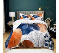 Housse de Couette 180x200 cm Figures Géométriques Abstraites, Parure de Lit Imprimée Style Bohème pour 2 Personnes, Housses de Couette 3 Pièces en Microfibre Douce et Respirante avec 2 Taie d'oreiller
