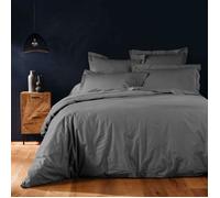 Douceur d'Intérieur Housse de couette Lina 260 x 240 cm 100% coton Anthracite