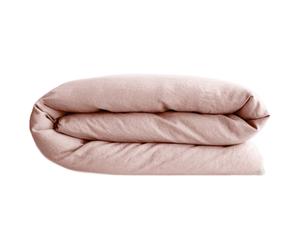 Housse de couette 200x200 cm petit lit double lin lavé SONATE Rose