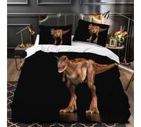 Housse de Couette 200x200cm Tyrannosaure Rex Parure de Lit Créatures Anciennes Housse Couette Respirable Légère Microfibre Literie avec Fermeture Éclair pour avec 2xTaies d'oreiller 2 Personnes b.2804