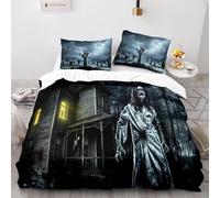 Housse de Couette 220x240 Halloween Parure de Lit 220x240 Adulte Main FantôMe D'Horreur Zombie ImpriméEs Housses de Couettes Microfibre Douceur avec 2 Taies D'Oreiller, avec Fermeture ZippéE