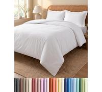 Housse de Couette 220x240 - Parure 3 Pièces Microfibre Zippée - Blanc | Brossée Douce et Respirante, Fermeture Éclair, Liens de Coin, Anti-Froissement, Lavable en Machine, Certifié OEKO-TEX