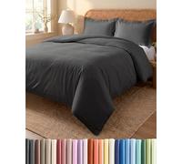 Housse de Couette 220x240 - Parure de Lit 3 Pièces Microfibre - Anthracite | Brossée Douce et Respirante, Fermeture Éclair, Liens de Coin, Anti-Froissement, Lavable en Machine, Certifié OEKO-TEX