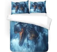 Housse de Couette 220x240cm Tyrannosaure Rex Parure de Lit Grands Animaux Housse Couette Respirable Légère Microfibre Literie avec Fermeture Éclair pour avec 2 x Taies d'oreiller 2 Personnes b.2812