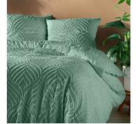 Douceur d'Intérieur Parure de lit Heltie 3 pièces 240 x 220 cm Microfibre tuftée Sauge