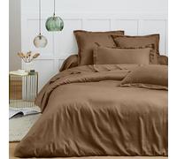 Housse de Couette 240 x 220 cm Prémium pour lit 2 Places 140 x 190 cm à 160 x 200 cm (Taupe, Housse de Couette 240 x 220 cm lit 2 Places)