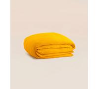 Housse de couette 240x220 cm - Gaze de coton - Jaune - Douce et gaufrée - Toute saison - Confectionnée au Portugal - Tediber