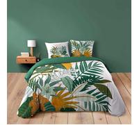 Housse de couette 260 x 240 cm coton 42 fils + 2 taies Florida - Vert
