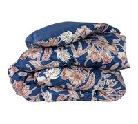 Housse de couette 260x240 cm satin de coton BOTANIC bleu Nuit