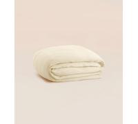 Housse de couette 280x240 cm - Gaze de coton - Blanc - Douce et gaufrée - Toute saison - Confectionnée au Portugal - Tediber